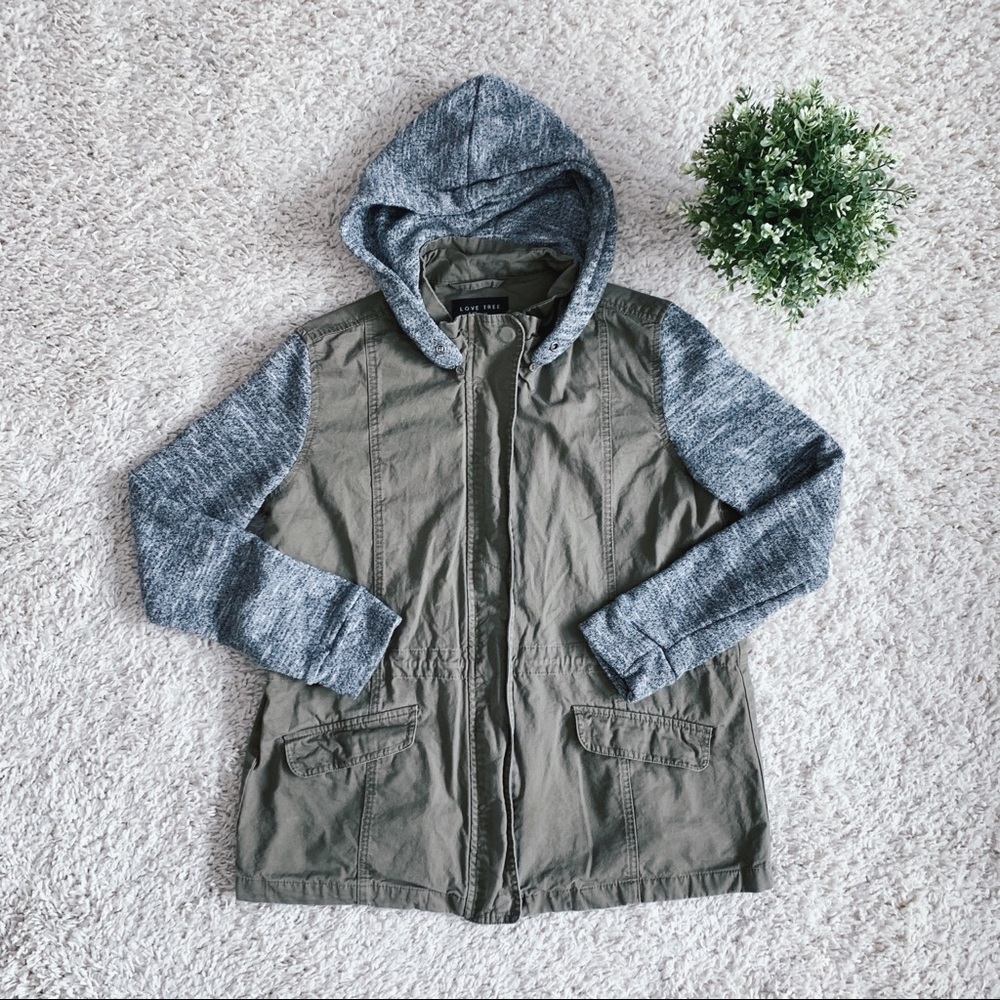 Zip-Up Utility Jacket & Removable Hood